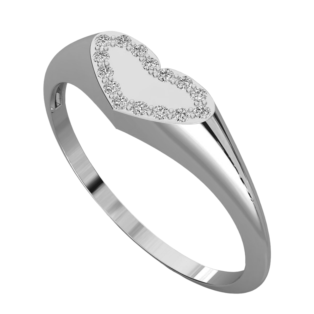 Keeva Jewels Round Diamond Heart Design Wedding Band - KJR5581