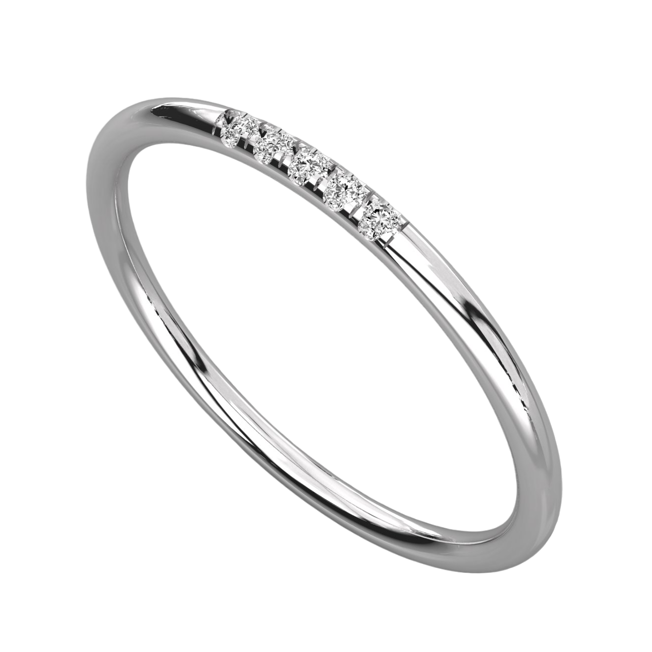 Keeva Jewels Five Round Diamond Thin Wedding Band - KJR5275