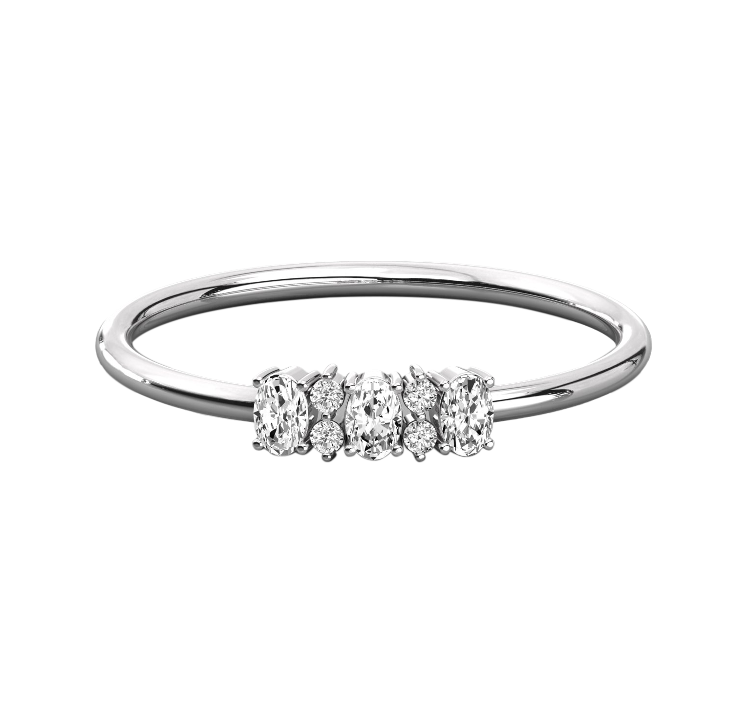 Keeva Jewels Oval And Round Cut Diamond Wedding Band - KJR5281