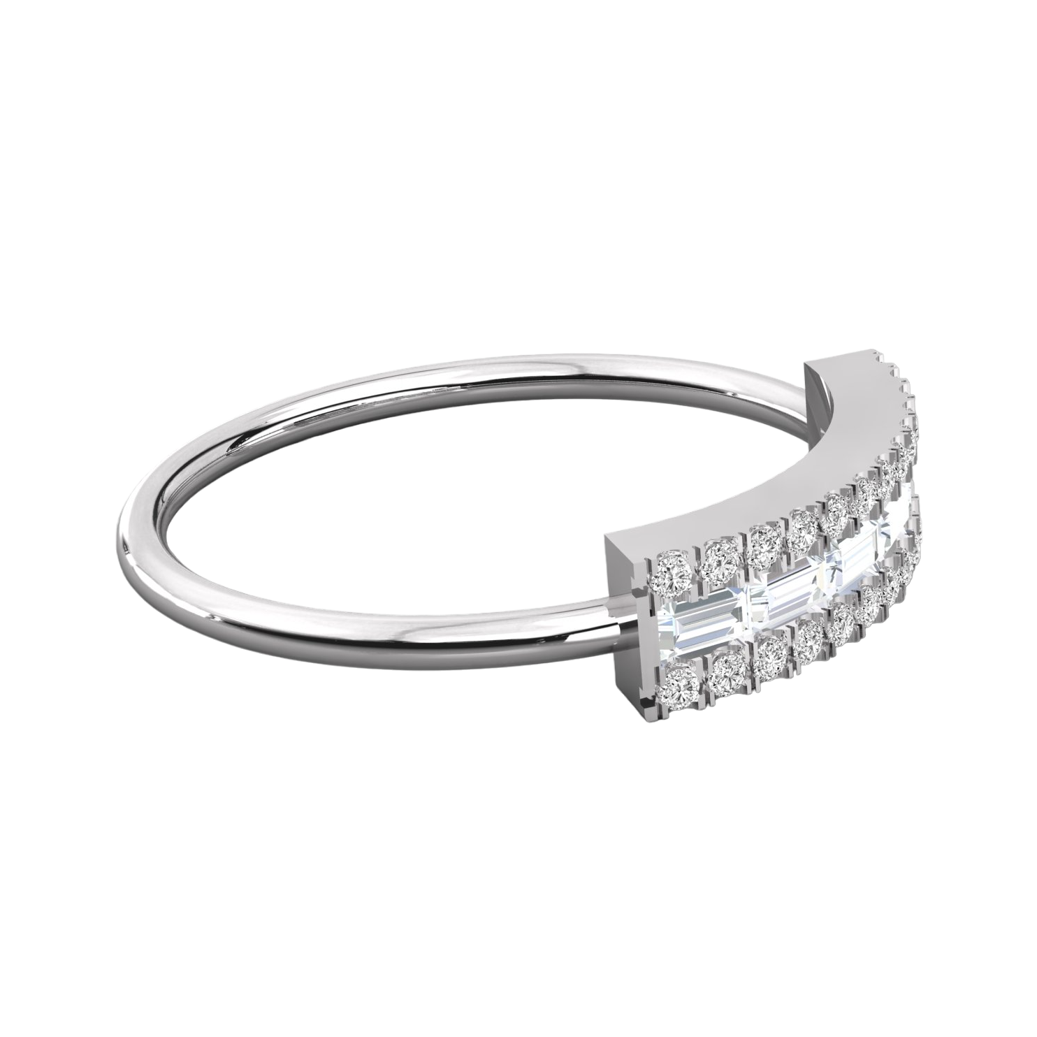 Keeva Jewels Baguette And Round Cut Diamond Halo Wedding Band - KJR5283