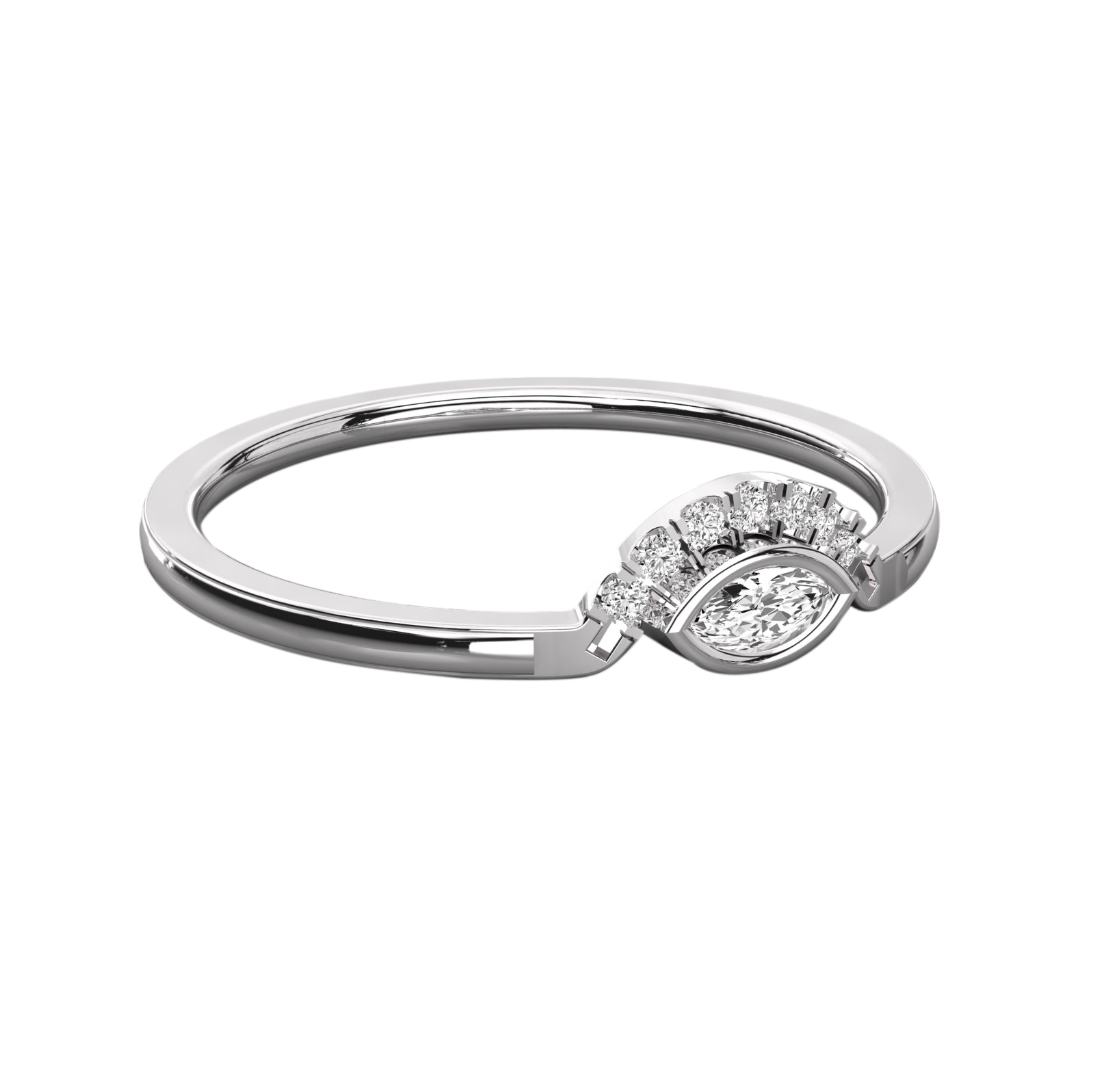 Keeva Jewels Marquise And Round Cut Diamond Wedding Band - KJR5286