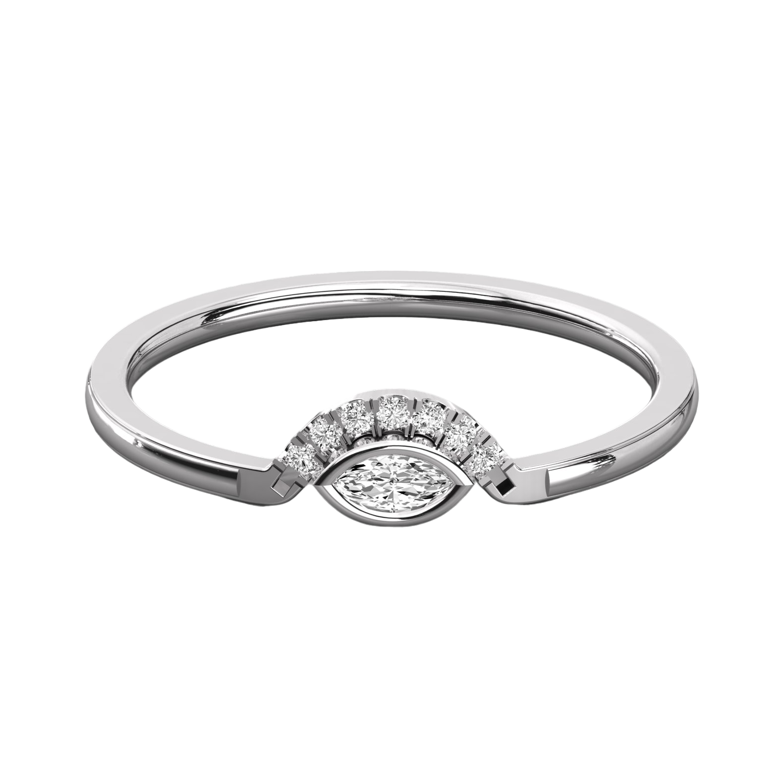 Keeva Jewels Marquise And Round Cut Diamond Wedding Band - KJR5286