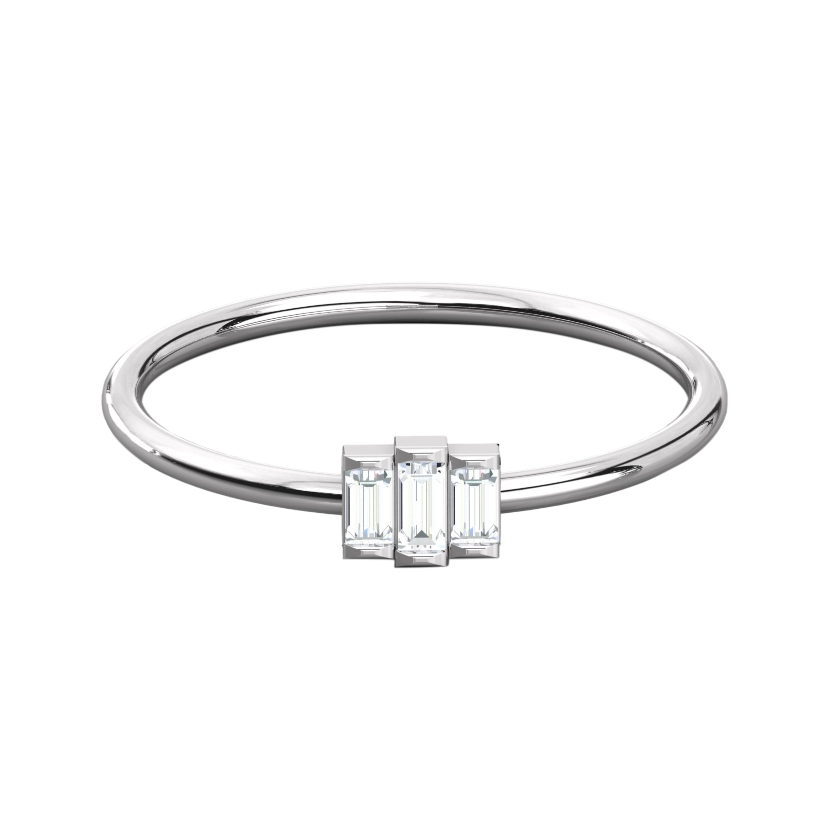 Keeva Jewels Baguette Cut Diamond Lightwaight Wedding Band - KJR5287