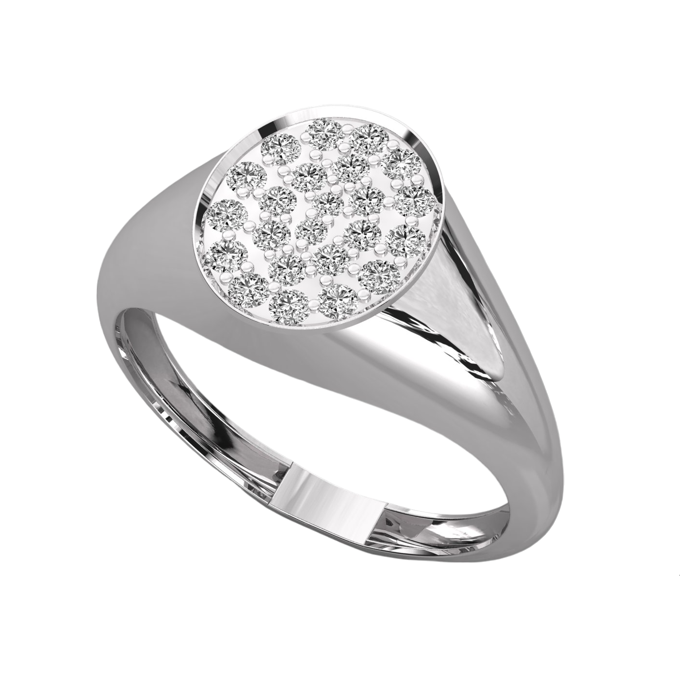 Keeva Jewels Round Cut Diamond Signet Ring - KJR5289