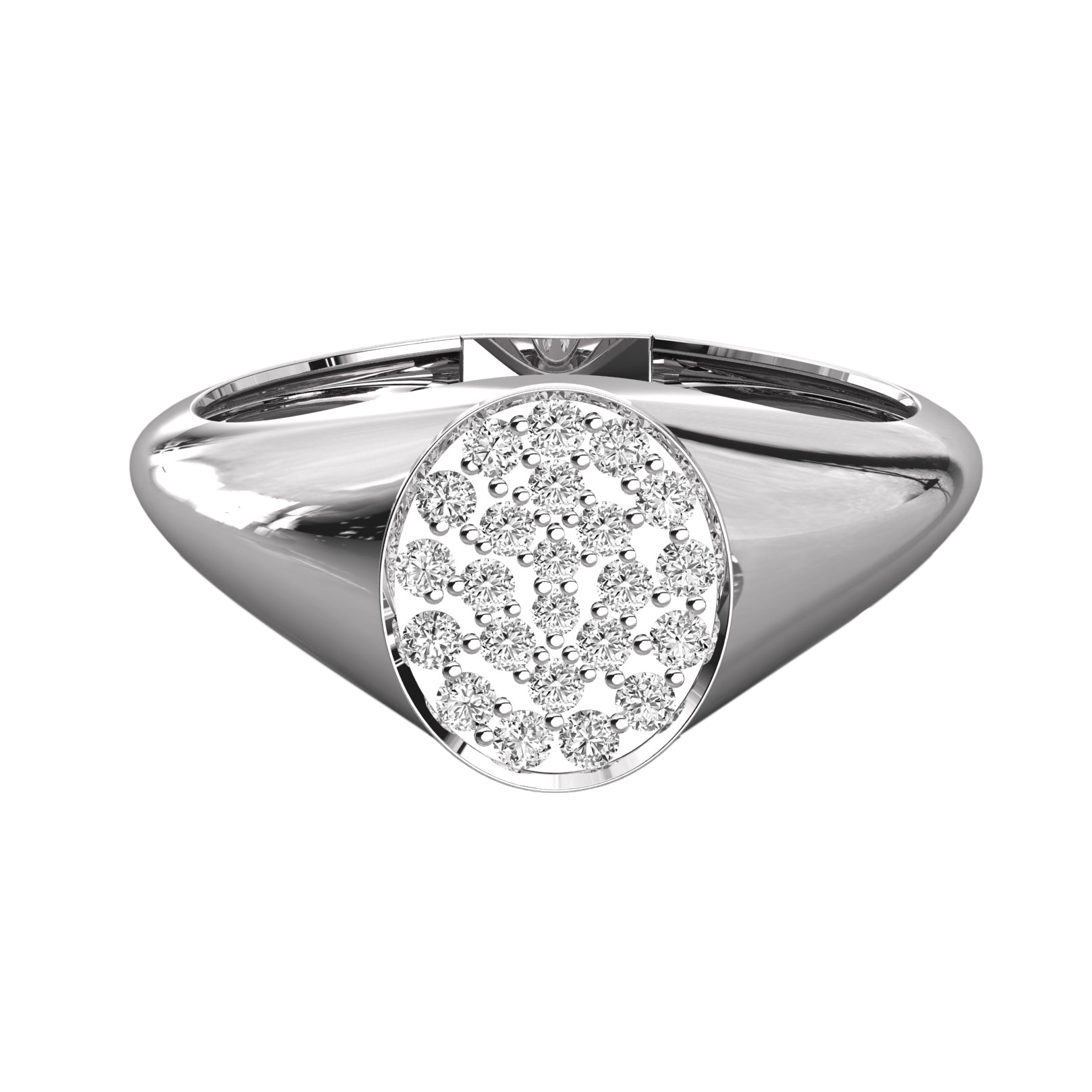 Keeva Jewels Round Cut Diamond Signet Ring - KJR5289