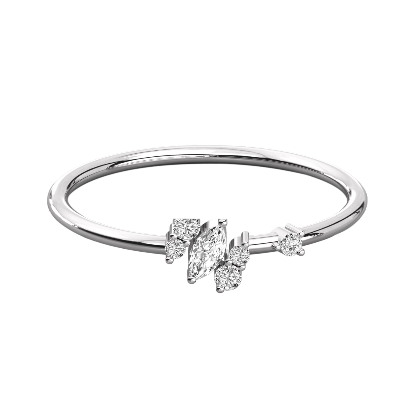 Keeva Jewels Marquise And Round Cut Diamond Wedding Band - KJR5296