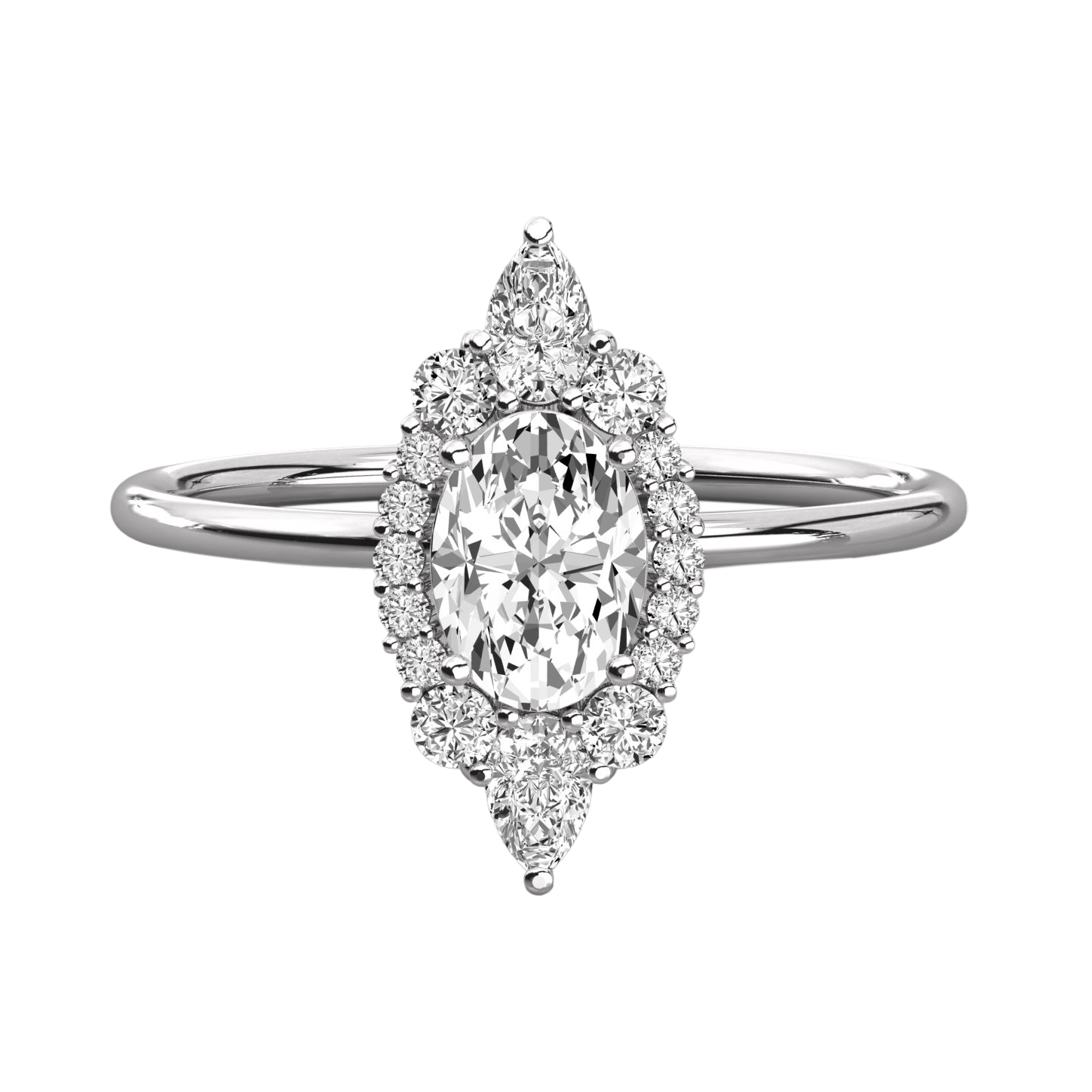 Keeva Jewels Oval Round And Pear Diamond Halo Wedding Band - KJR5300