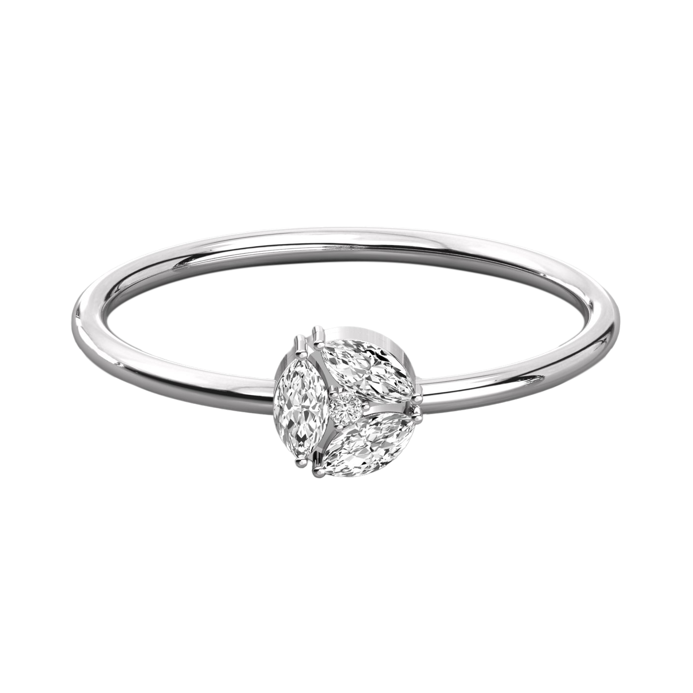 Keeva Jewels Marquise And Round Cut Diamond Halo Wedding Band - KJR5303