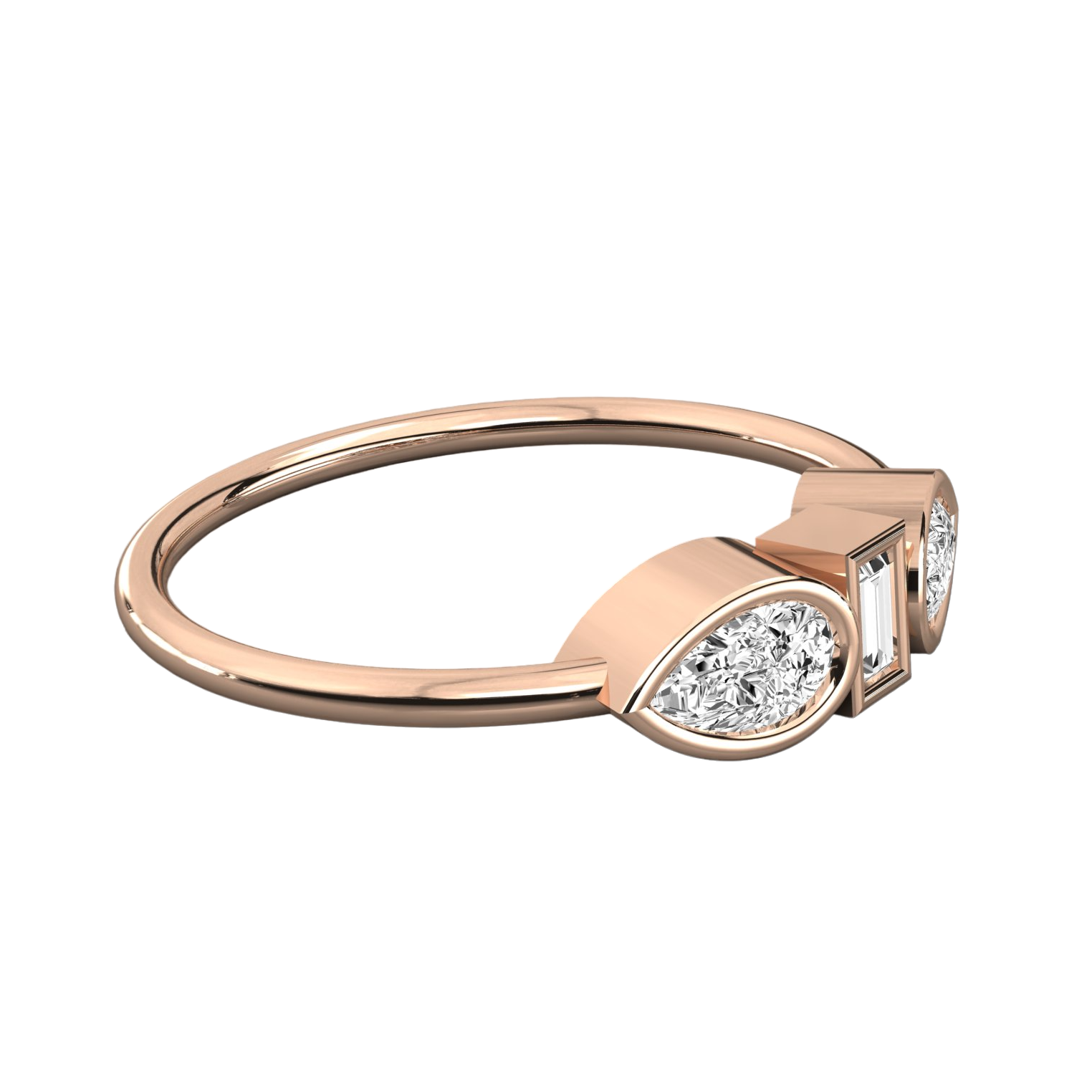 Keeva Jewels Pear And Baguette Diamond Wedding Band - KJR5323