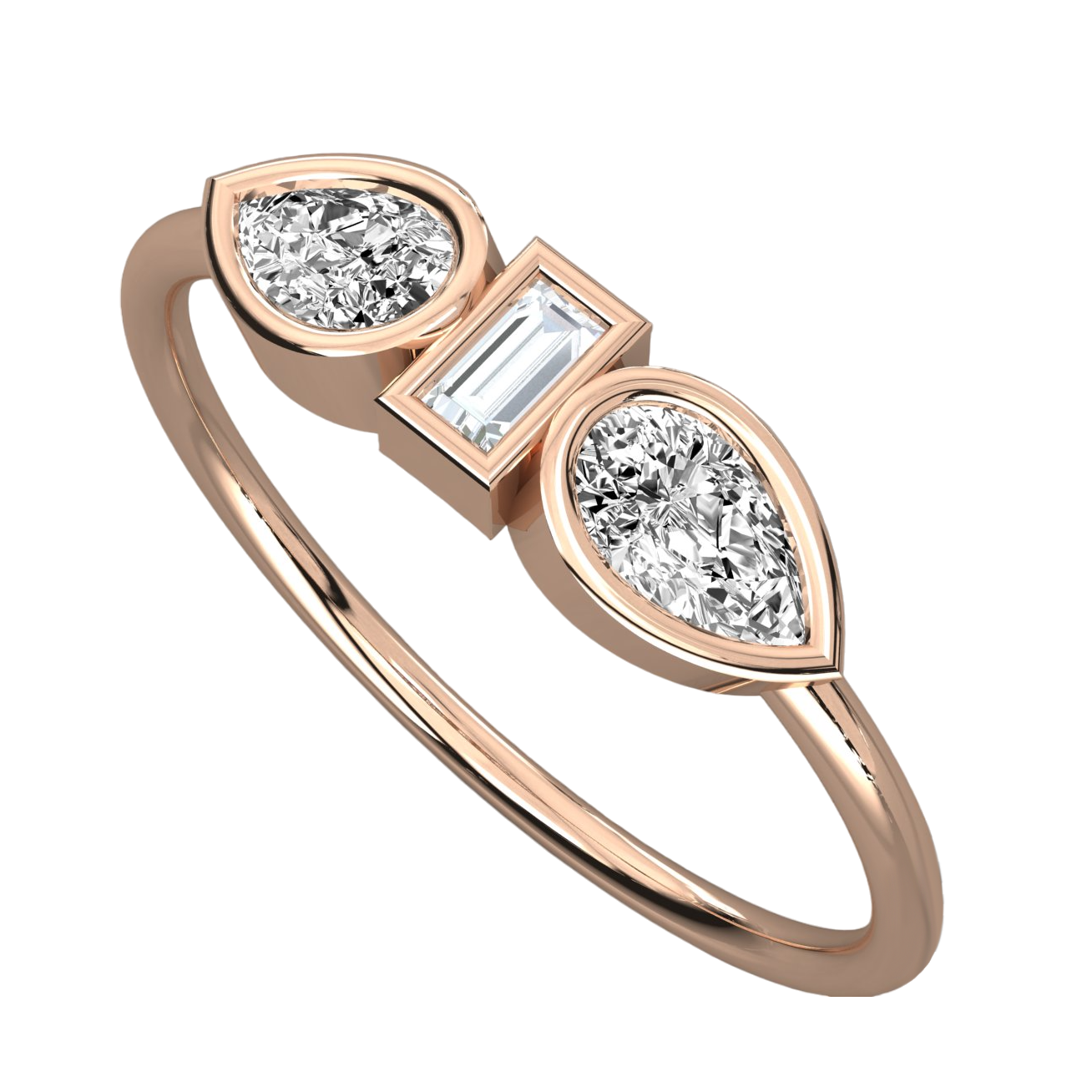 Keeva Jewels Pear And Baguette Diamond Wedding Band - KJR5323