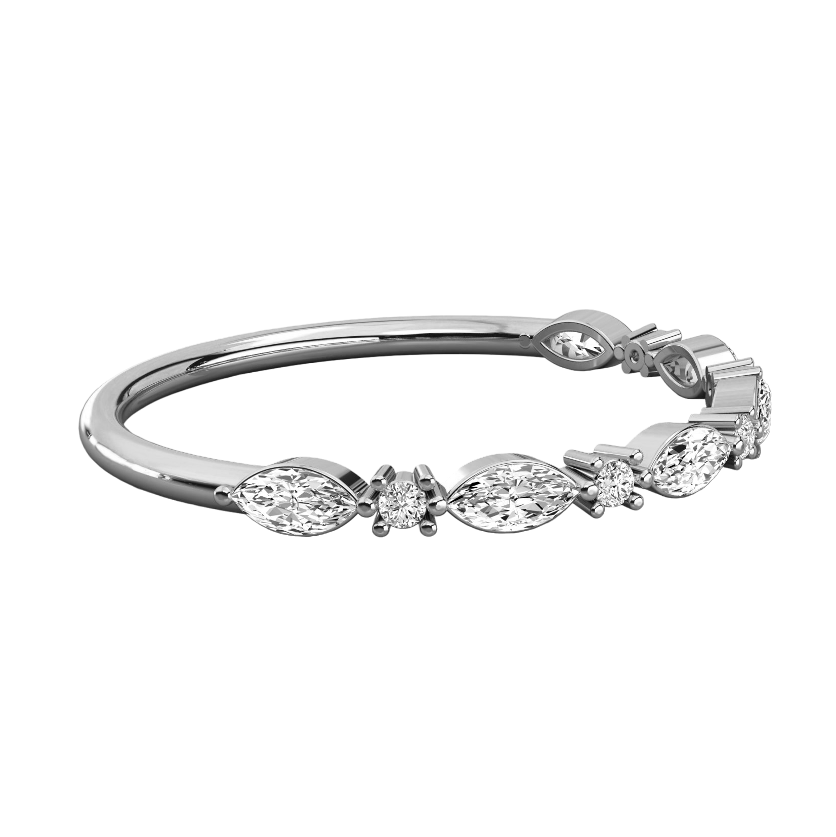 Keeva Jewels Round And Marquise Diamond Wedding Band - KJR5593