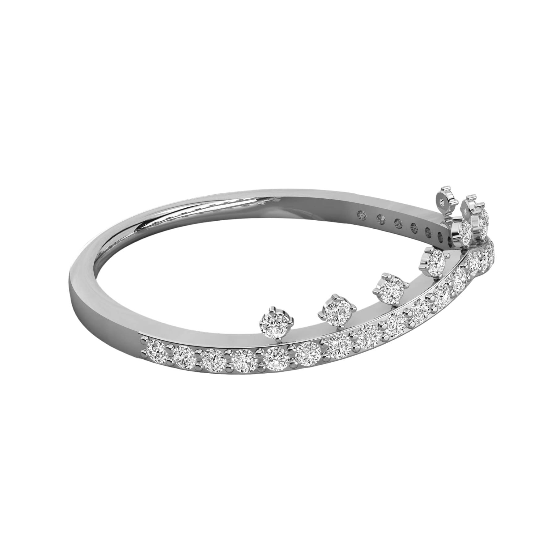 Keeva Jewels Round Diamond Crown Shape Wedding Band - KJR5595