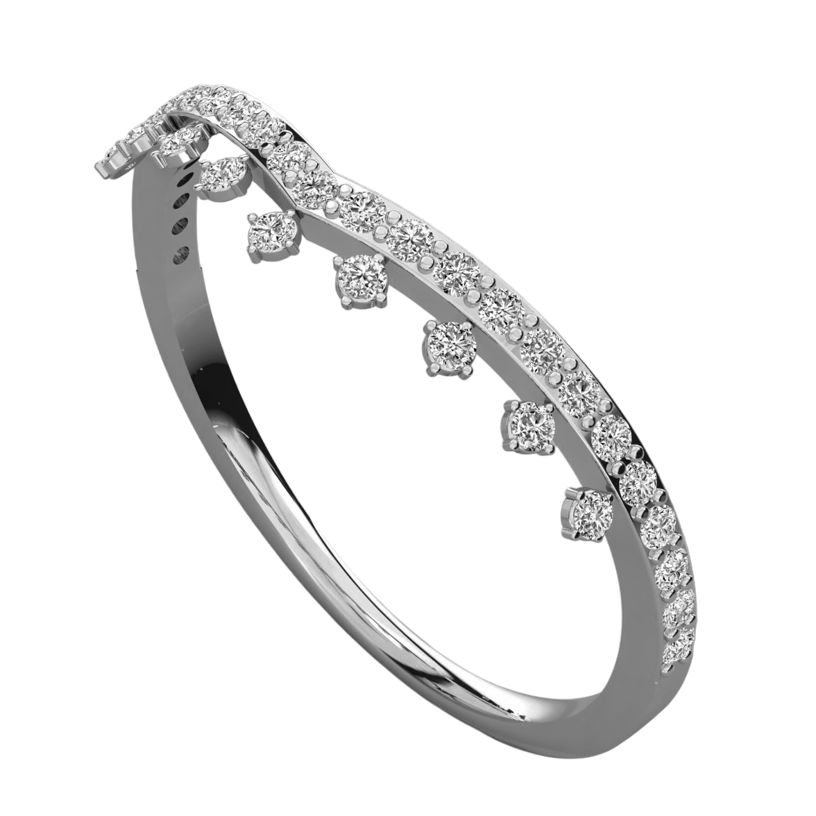 Keeva Jewels Round Diamond Crown Shape Wedding Band - KJR5595