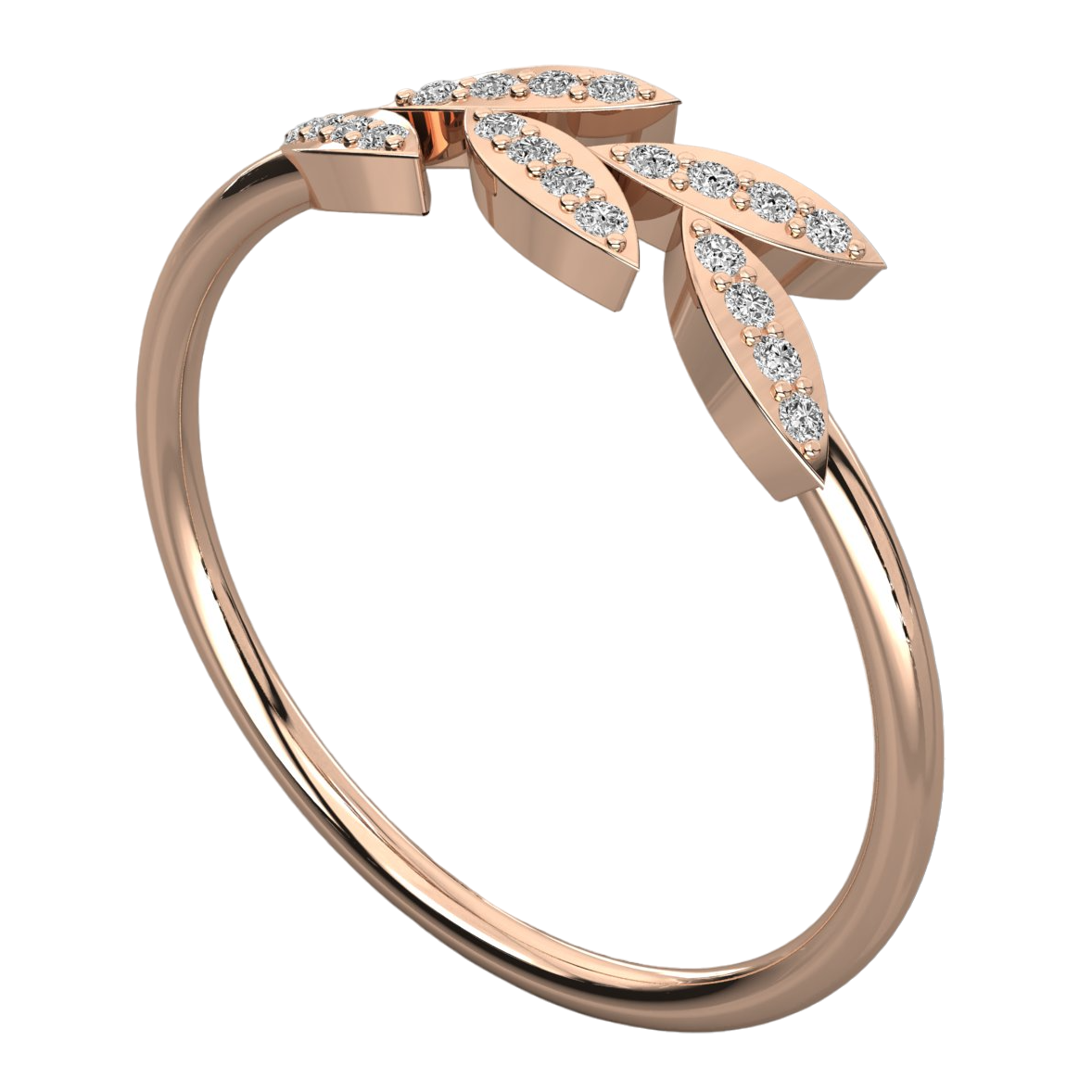 Keeva Jewels Round Diamond Leaf Designer Wedding Band - KJR5604