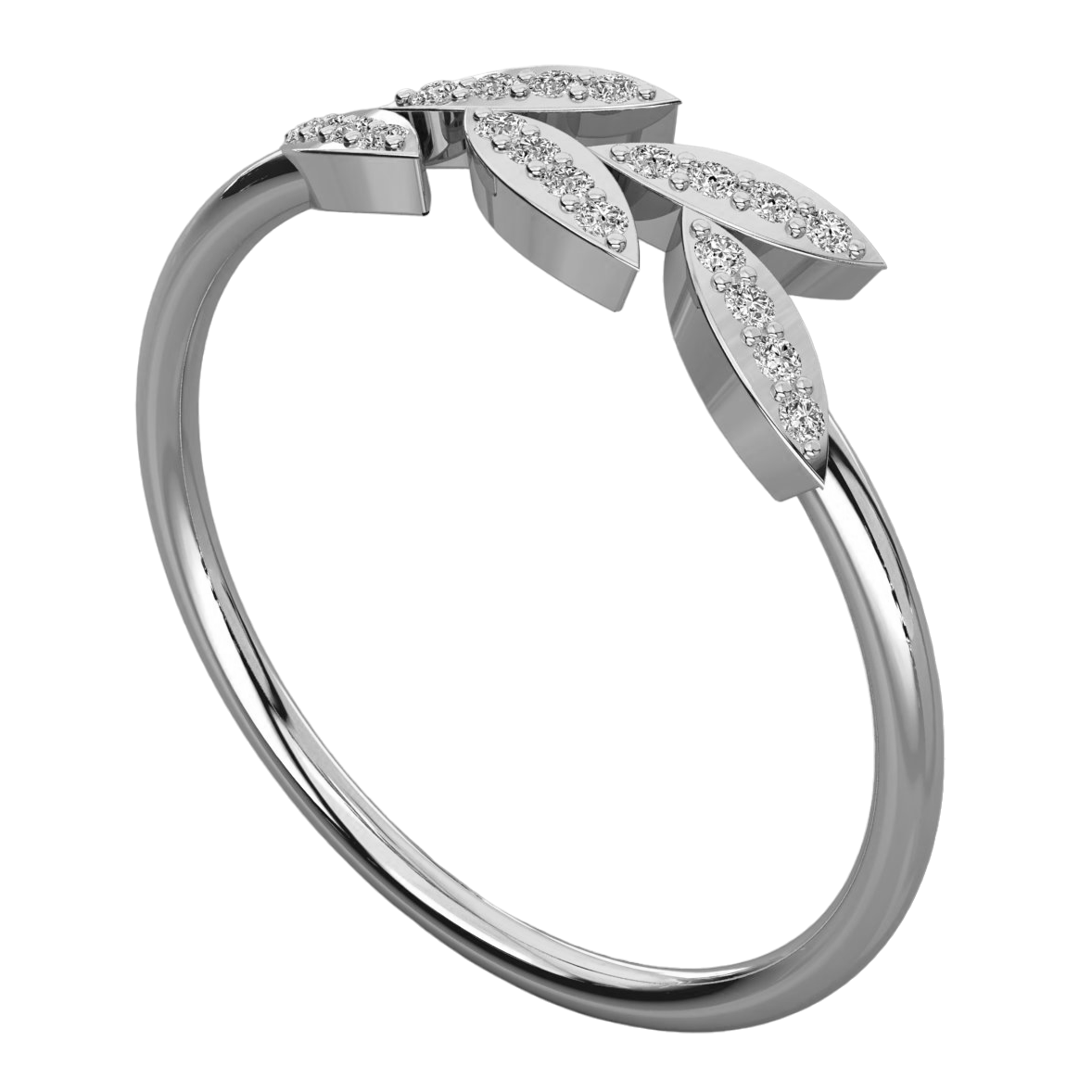 Keeva Jewels Round Diamond Leaf Designer Wedding Band - KJR5604