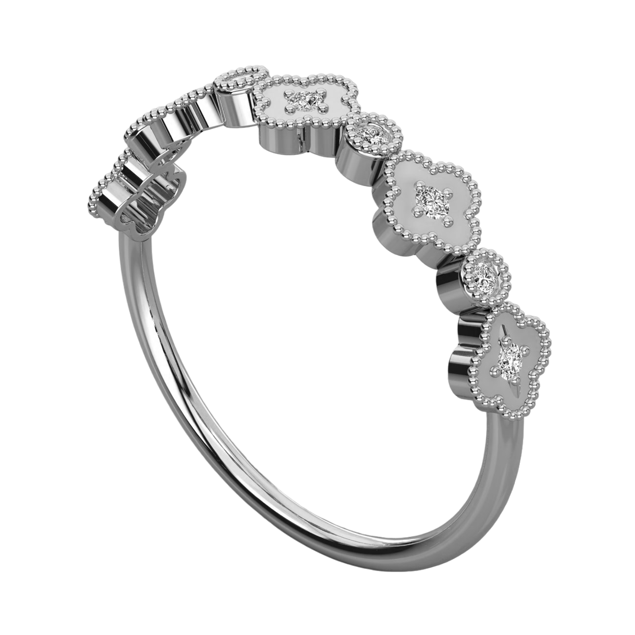 Keeva Jewels Round Diamond Designer  Flower Wedding Band - KJR5630