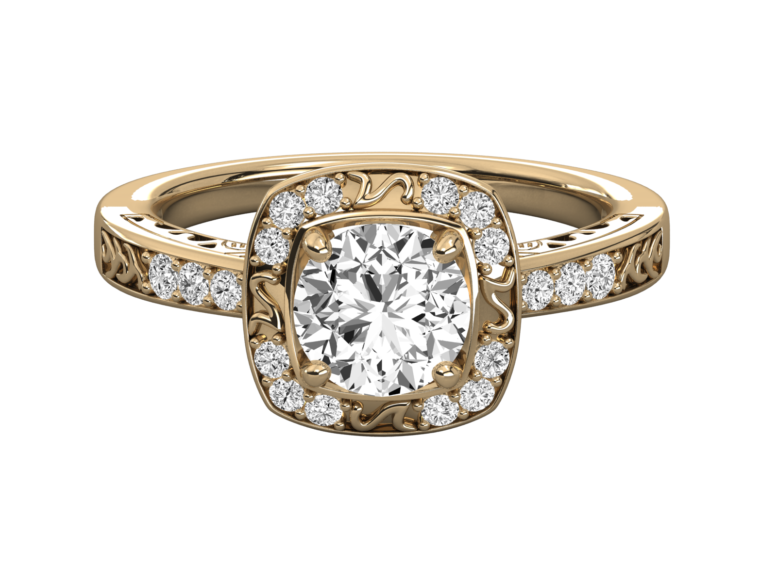 Keeva Jewels Round Diamond Fancy Halo Engagement Ring - KJR5231