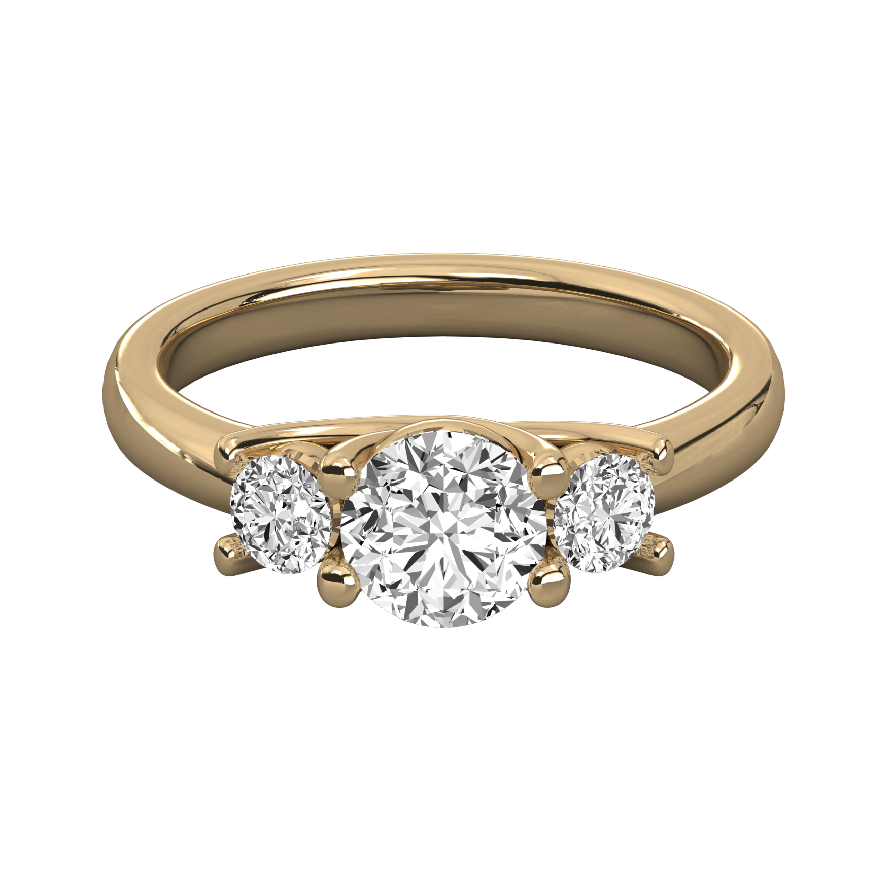 Keeva Jewels Round Diamond 3 Stone Wedding Band - KJR5038